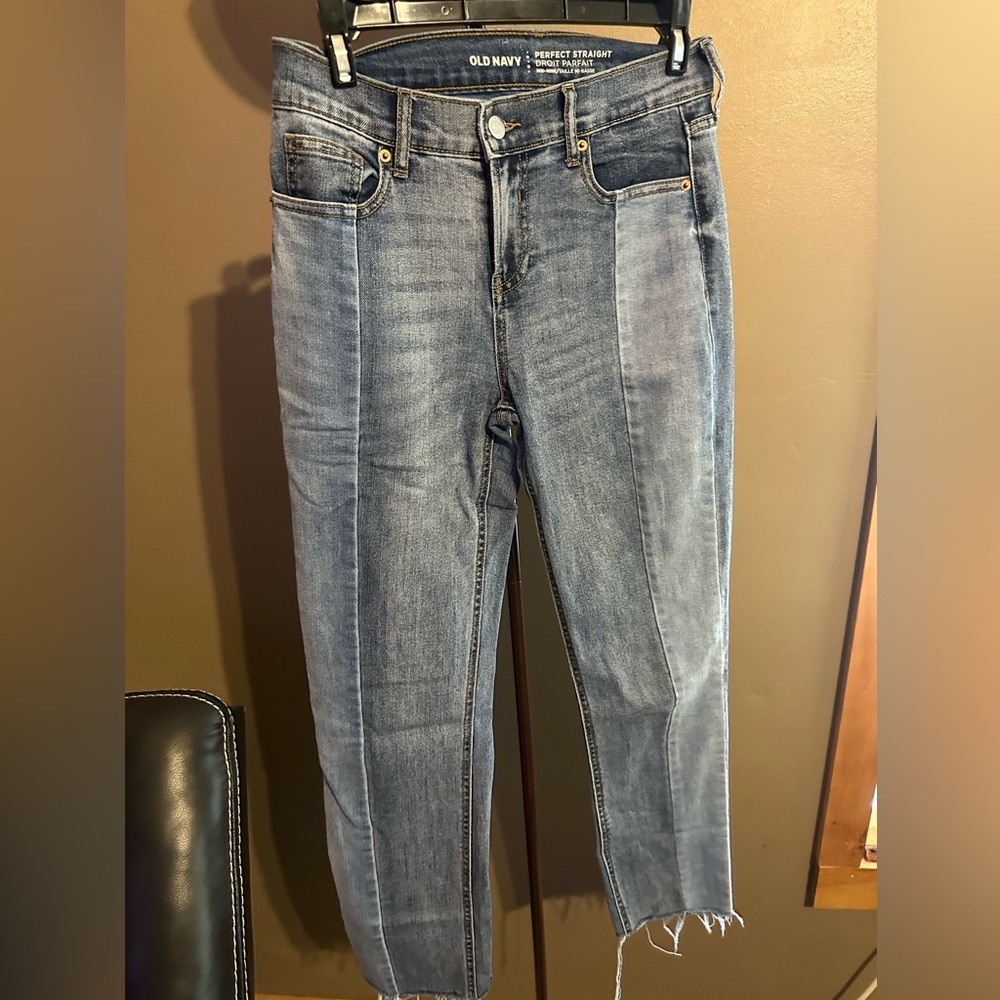 Old Navy two toned straight Jean size 0